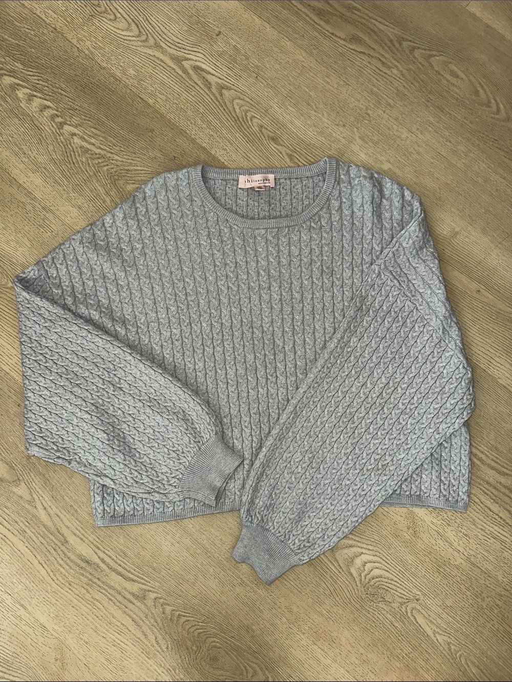 PHILOSOPHY oversized grey cropped viscose sweater